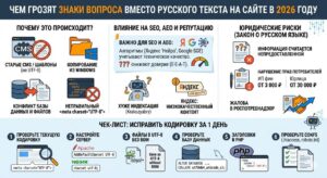 Кодировка сайта знаками вопроса в 2026 году